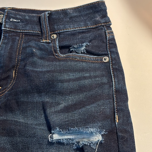American Eagle Midi Distressed Denim Shorts - Picture 5 of 11